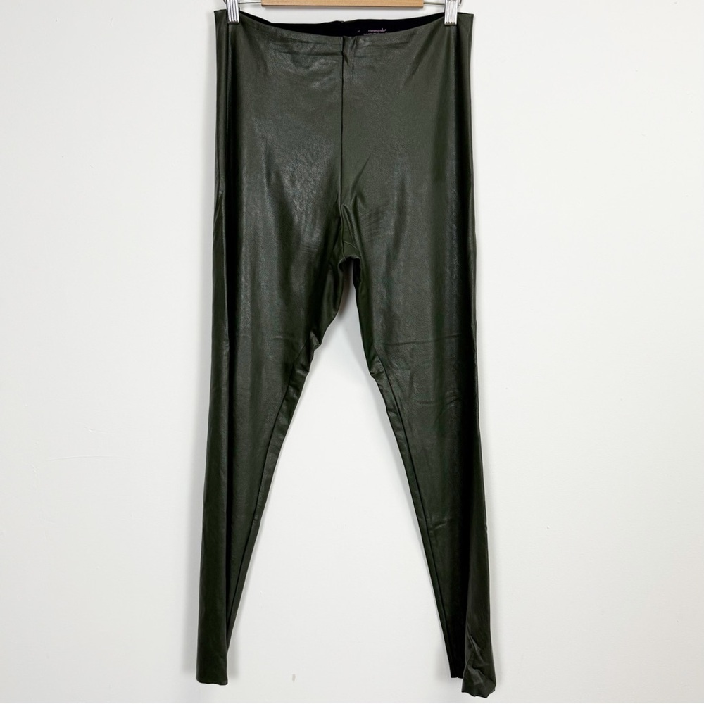 Commando Leggings Womens XL Green Faux Leather Stretch Pants